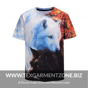 202804.08-1 Men's Round Neck T-shirt Animal Printed