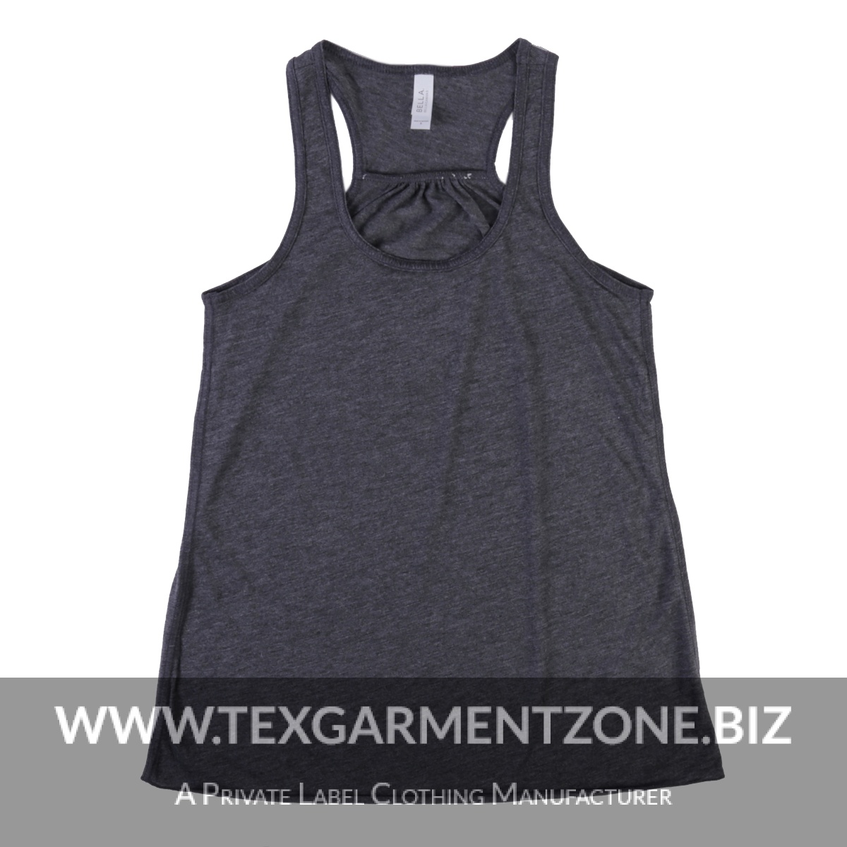 Custom-Screen-Printed-Bella-Ladies-Flowy-Racerback-Tanks-compressed Ladies Casual Charcoal Singlet Tank Top