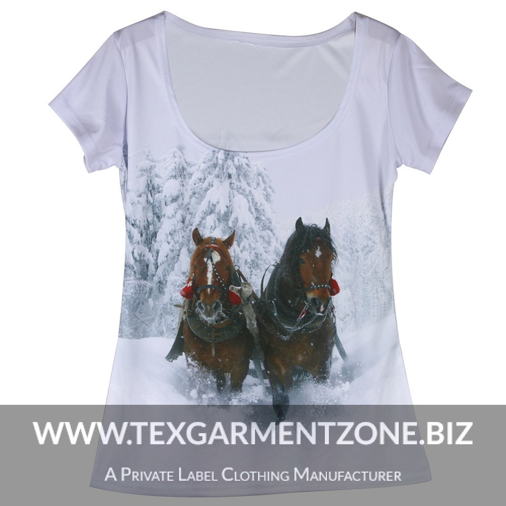 Cute-Design-Horse-Graphic-Women-Tshirt-Trendy-Feminine-3D-U-Neck-T-Shirts-Animal-Print-Short-3 bulk-wholesale-t-shirts-woman-long-neck