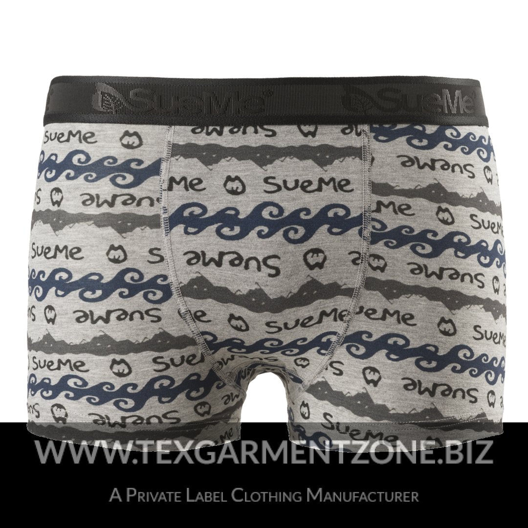 Mens-boxer-briefs-jaquard-waist-printed-compressed Men's Bonds 95% Cotton 5% Spandex Seamless AOP Printed Logo Elastic Plus Size Boxer Shorts