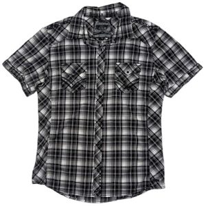 Young Man Short Sleeve Fashionable Yarn Dyed Shirt