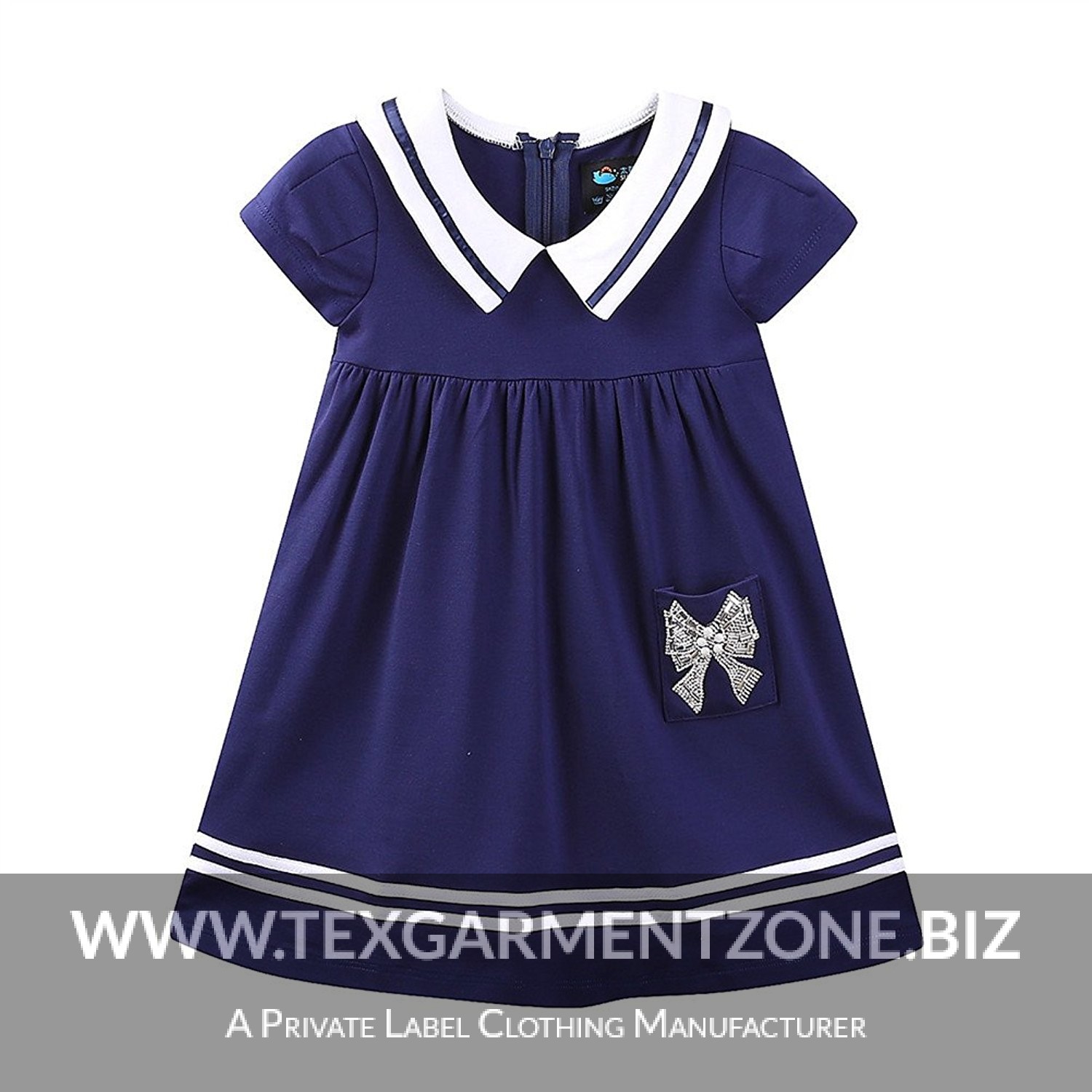 Girls High Waist Pleated Spring Summer School uniform Dress