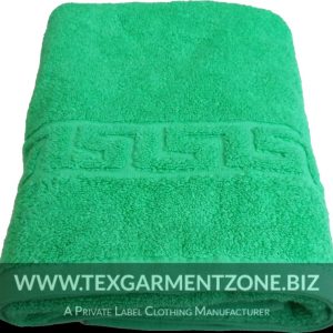 Green Jacquard Bath Towel