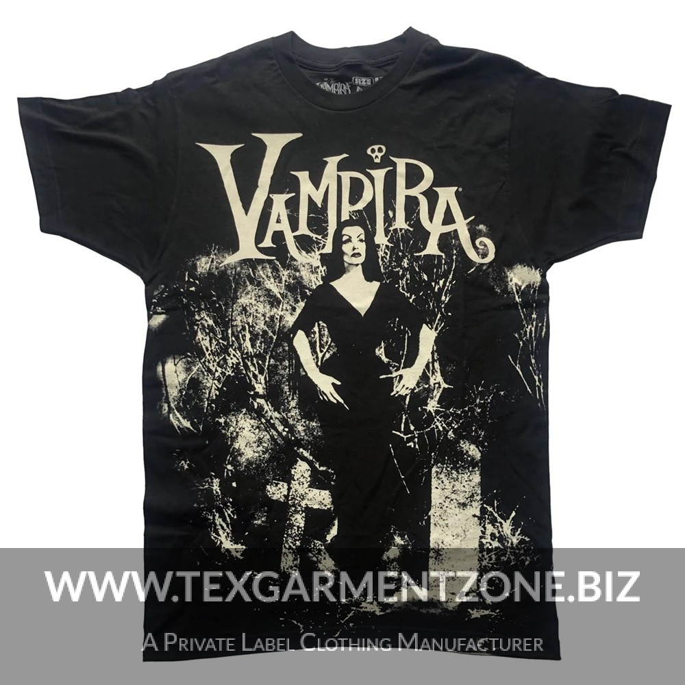 Men's Crew Neck Discharge Color Printed Black T-shirt Bangladesh Men's Crew Neck Discharge Color Printed Black import t-shirts from bangladesh