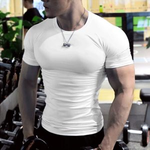 Muscle Shirt bodybuilding-gym-t-shirt-mens-workout Men's Short Sleeve Muscle Body Building T-Shirt